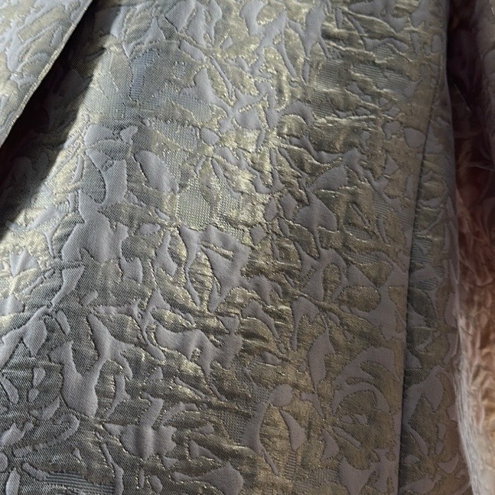 Zara blazer Gold jacquard jacket elegant pretty business casual event sz lg - Picture 9 of 11